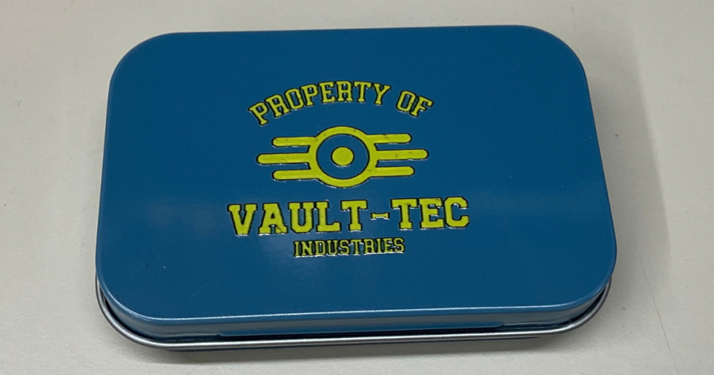 Property of Vault Tec Industries Empty Tin Box